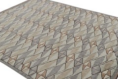 Rug & Kilim’s Scandinavian Style Rug in Beige-Brown and Gray Geometric Patterns
