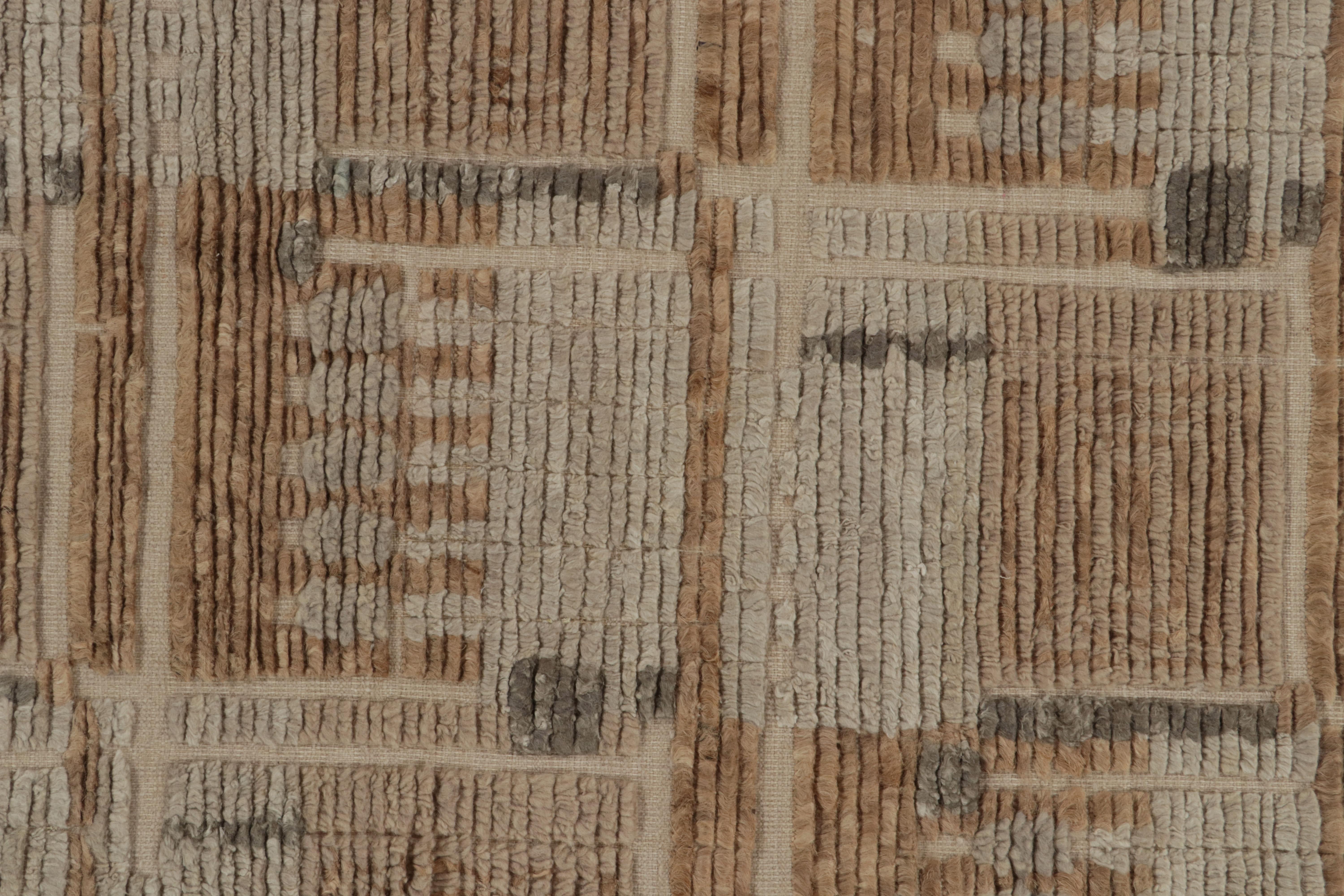 Teppich & Kilims im skandinavischen Stil in Beige-Braun und Grau mit hochgeschlossenen Mustern im Zustand „Neu“ im Angebot in Long Island City, NY