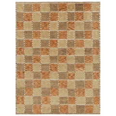 Tappeto in stile scandinavo Rug 
Kilim con motivo geometrico beige-marrone e ruggine