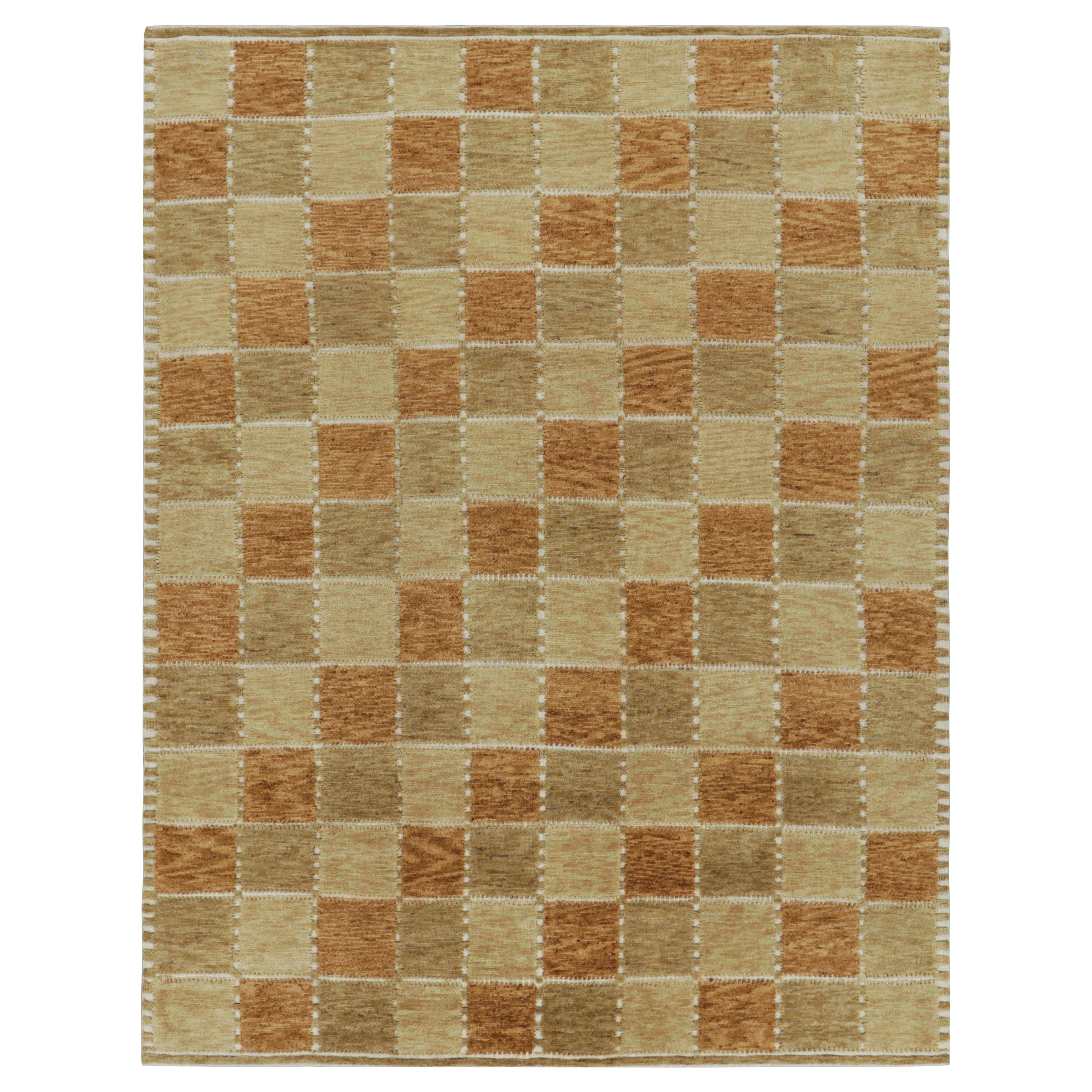 Rug
Kilim
s Scandinavian Style Rug in Beige-Brown and Rust Geometric Pattern (tapis de style scandinave à motif géométrique beige et brun et rouille)