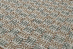 Rug & Kilim’s Scandinavian Style Rug in Beige-Brown and Teal Geometric Patterns
