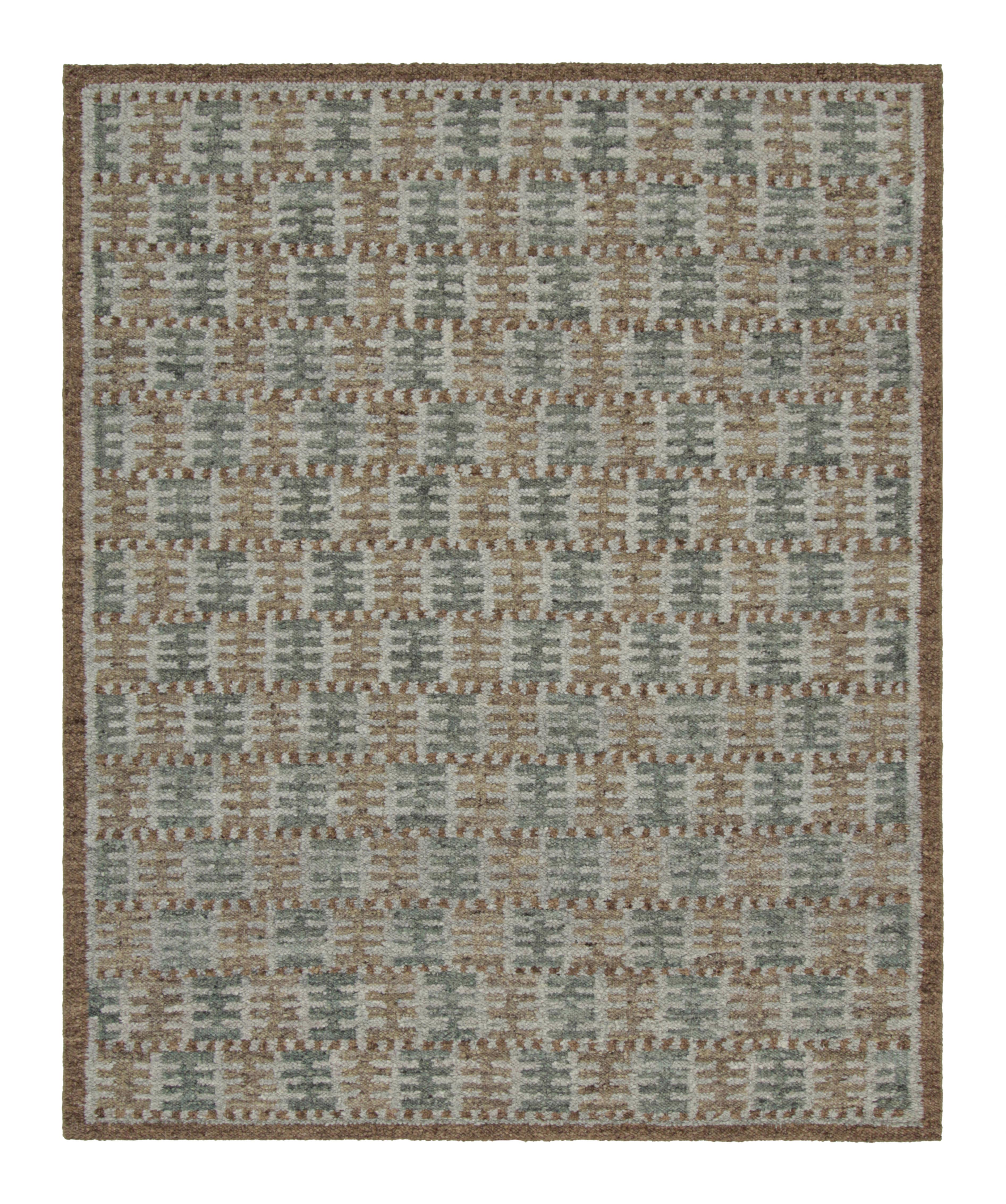 Rug and Kilim’s Scandinavian Style Rug in Beige-Brown and Teal ...
