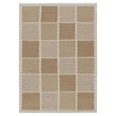 Rug & Kilim’s Scandinavian Style Rug in Beige-Brown & Cream Geometric Patterns