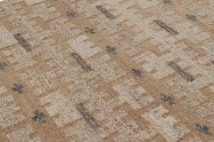 Rug & Kilim's Teppich im skandinavischen Stil in Beige-Braun mit geometrischen Mustern