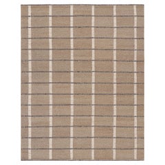 Rug & Kilim's Scandinavian Style Rug in Beige-brown Geometric Patterns (tapis de style scandinave à motifs géométriques beige-brun)
