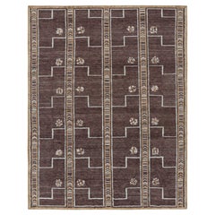 Rug & Kilim's Teppich im skandinavischen Stil in Beige-Braun mit geometrischen Mustern