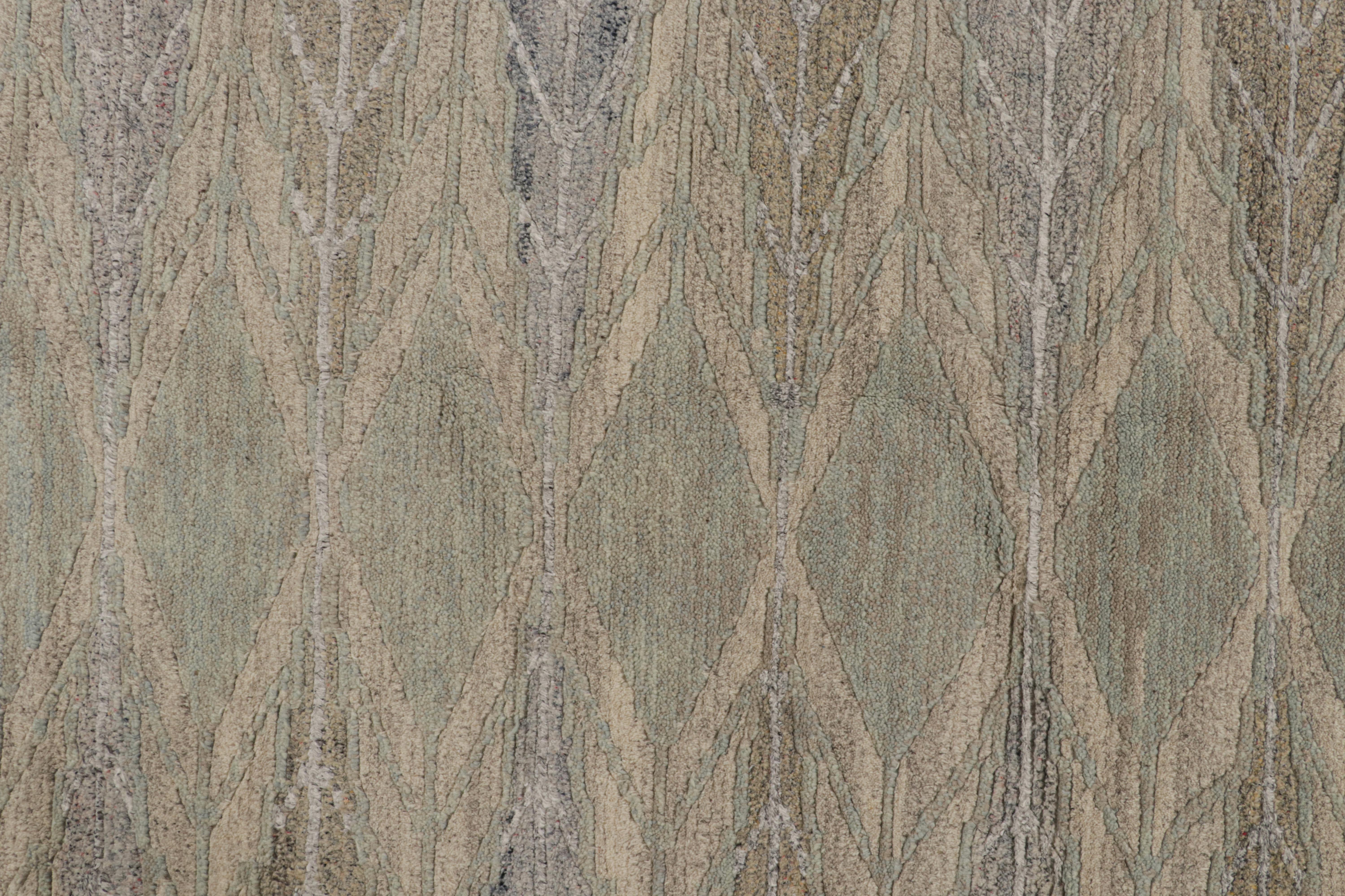 Tappeto in stile scandinavo Rug & Kilim con motivi geometrici beige, marroni e grigi In condizioni Nuovo in vendita a Long Island City, NY