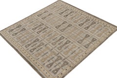 Teppich &amp; Kilims im skandinavischen Stil in Beige-Braun &amp; Grau mit geometrischen Mustern