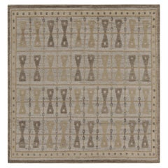 Rug & Kilim’s Scandinavian style rug in Beige-Brown & Grey Geometric Patterns