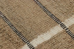 Rug & Kilim’s Scandinavian Style Rug In Beige-Brown with Black and White Stripes