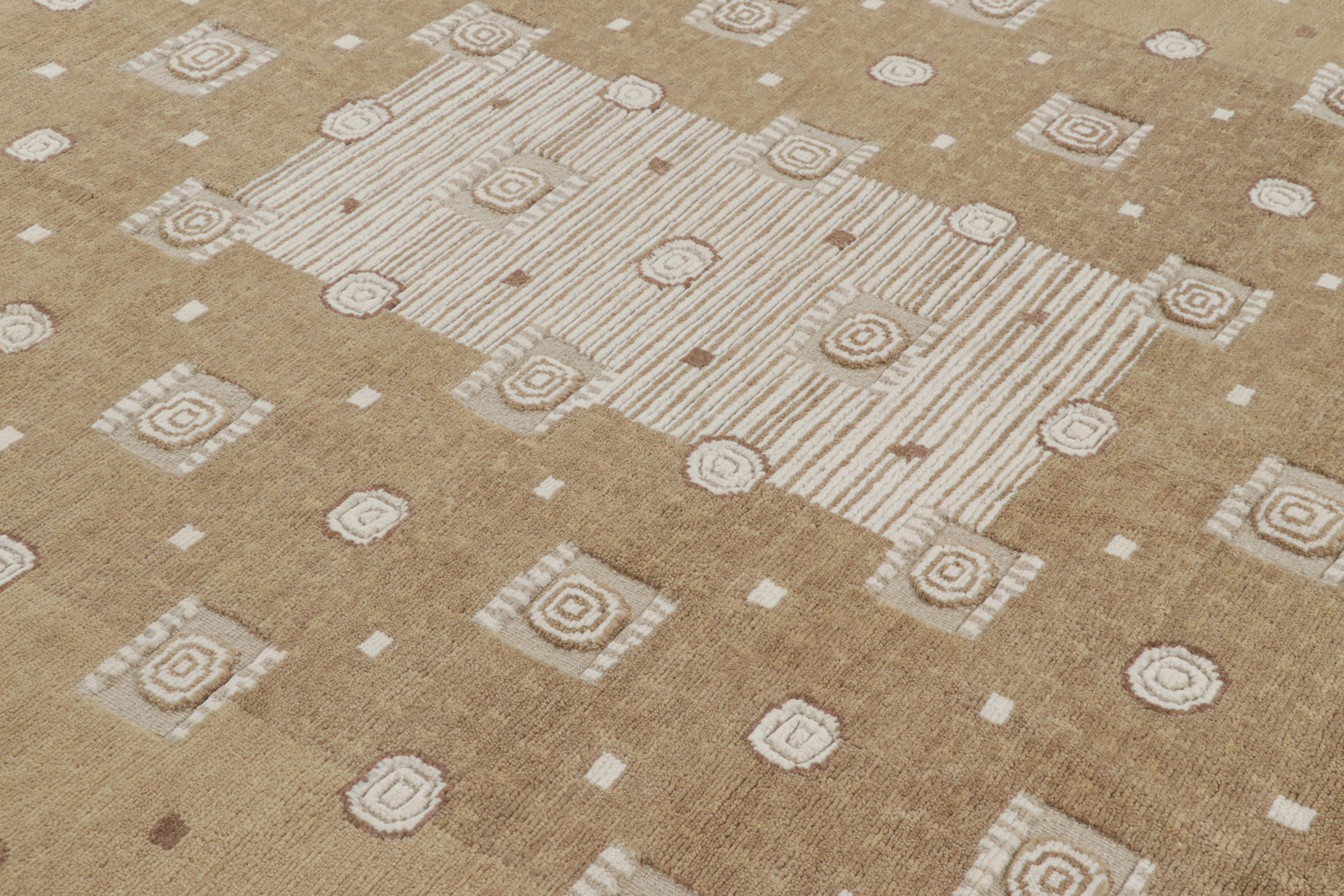 Ce tapis suédois 8x10 est un nouvel ajout audacieux à la collection scandinave de Rug & Kilim. Noué à la main en laine, son design s'inspire du minimalisme suédois à la Nilsson.

Sur le Design : 

Les yeux attentifs admireront en outre le mariage de