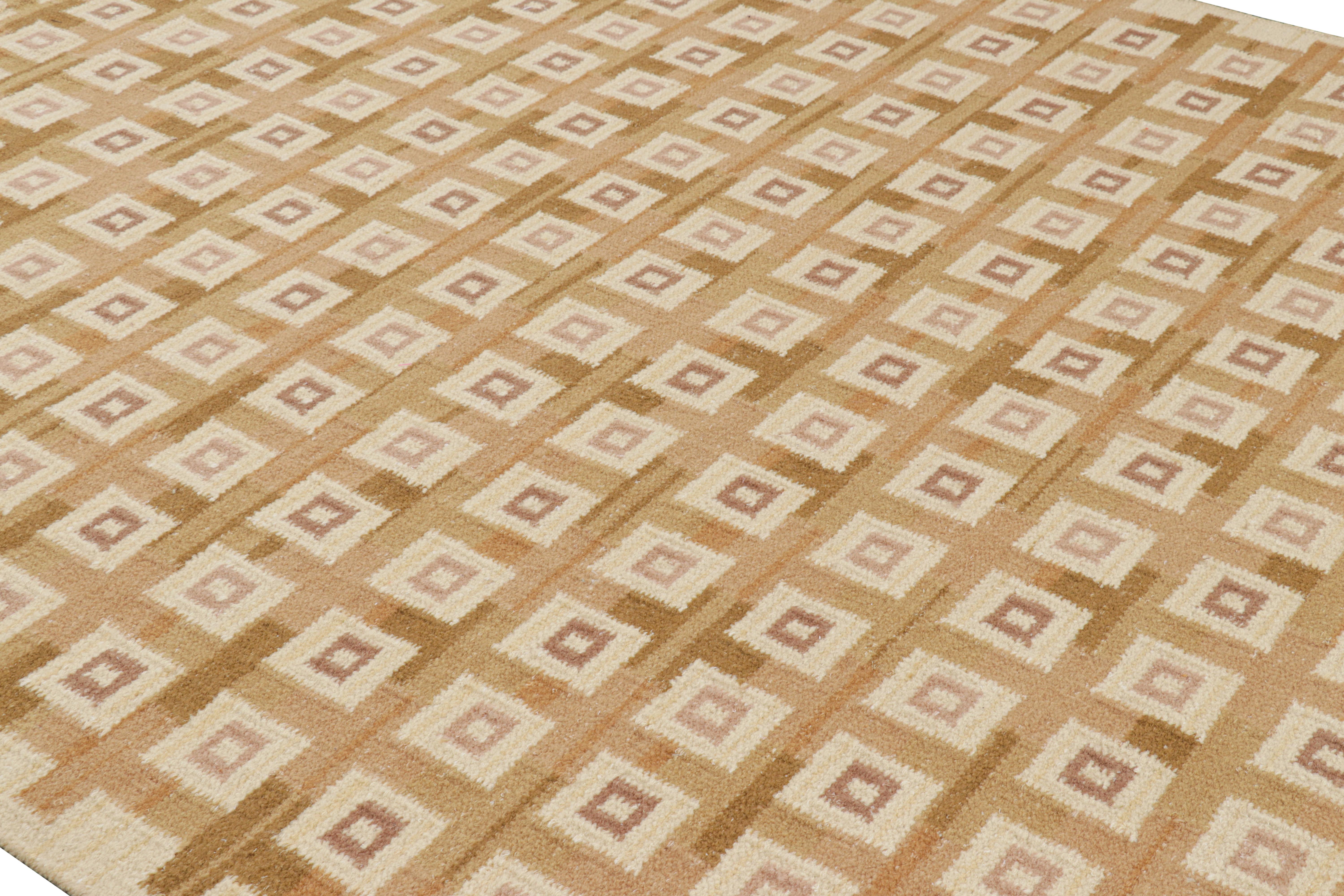Dieser 8x10 große Teppich aus der Scandinavian Collection'S von Rug & Kilim ist in einer neuen Flachgewebekonstruktion handgewebt und besteht aus einer Mischung aus Wolle und exotischen Garnen - eine weiche, neue Textur, die von Alpakagarnen