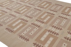 Rug & Kilim’s Scandinavian Style Rug in Beige-Brown with Geometric Patterns