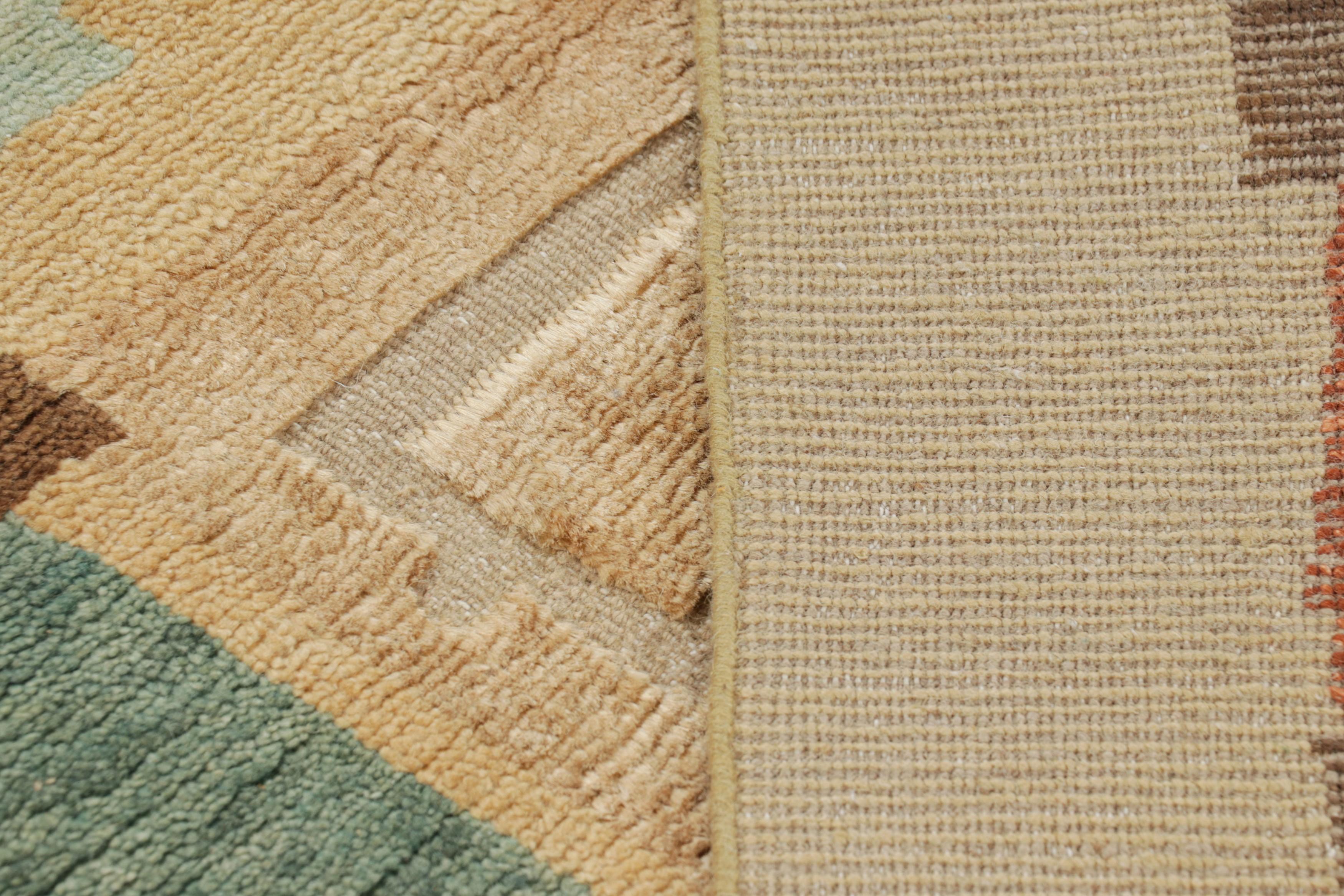 Lana Tappeto in stile scandinavo Rug & Kilim in beige-marrone con motivi geometrici in vendita