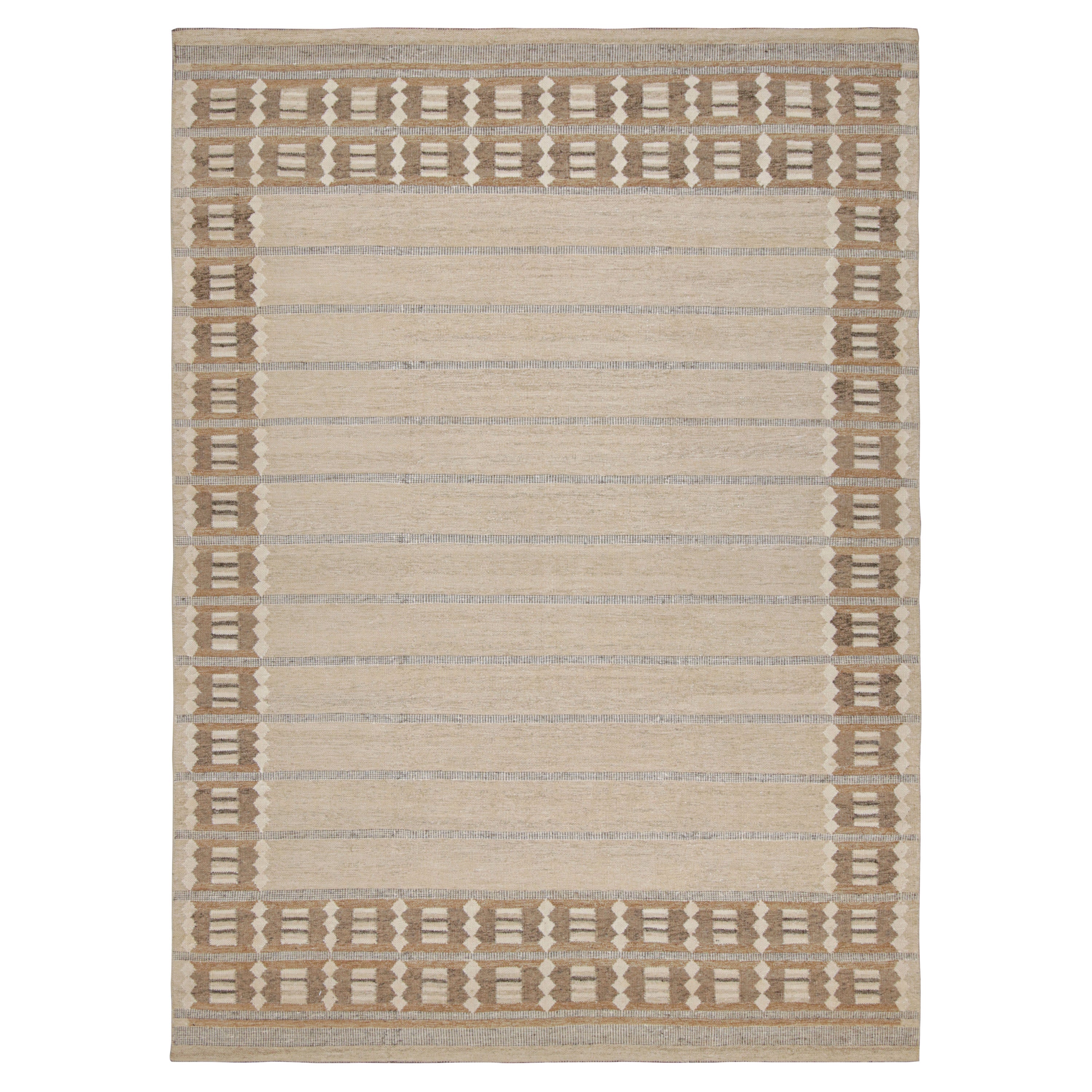Tappeto in stile scandinavo Rug & Kilim in beige-marrone con motivi geometrici
