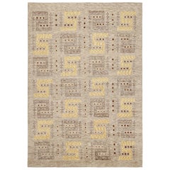 Rug & Kilim's Scandinavian Style Rug in Beige-brown, With Geometric Patterns (tapis de style scandinave à motifs géométriques)