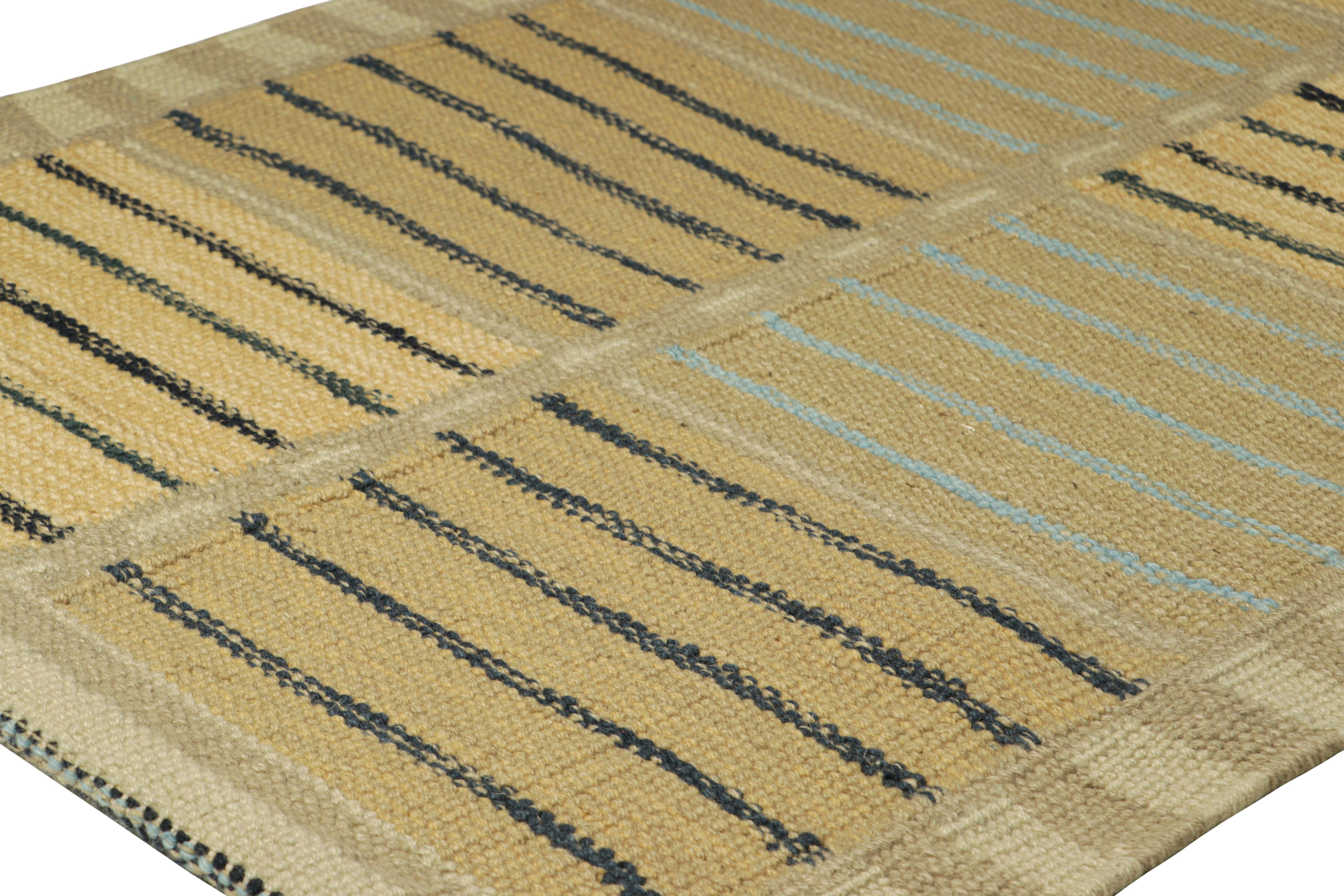 Moderno Tappeto in stile scandinavo Rug & Kilim in beige-marrone, con strisce geometriche in vendita