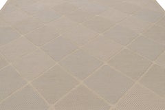 Rug & Kilim’s Scandinavian Style Rug in Beige, Cream and Blue Diamond Patterns