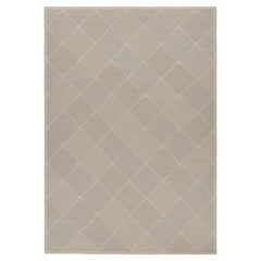 Rug & Kilim’s Scandinavian Style Rug in Beige, Cream and Blue Diamond Patterns