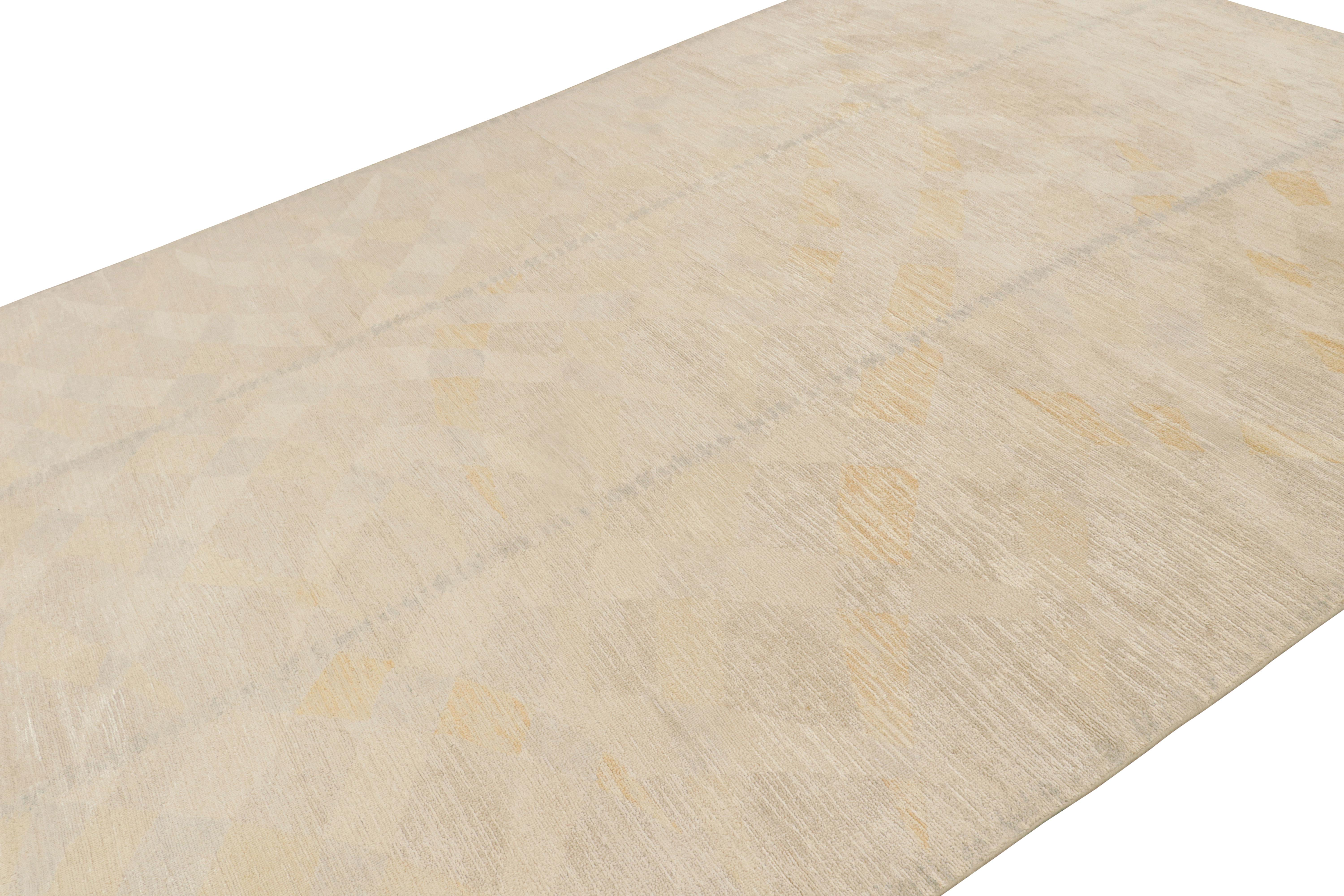 Dieser 9x12 große Teppich aus Wolle und Seide ist handgeknüpft und gehört zur skandinavischen Kollektion von Rug & Kilim. 

Über das Design: 

Bewunderer des Handwerks mögen den Gedanken des schwedischen Minimalismus bewundern, der sich in der