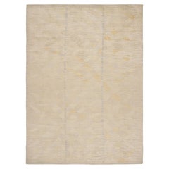 Rug & Kilim’s Scandinavian Style Rug in Beige, Gold and Blue Geometric Patterns