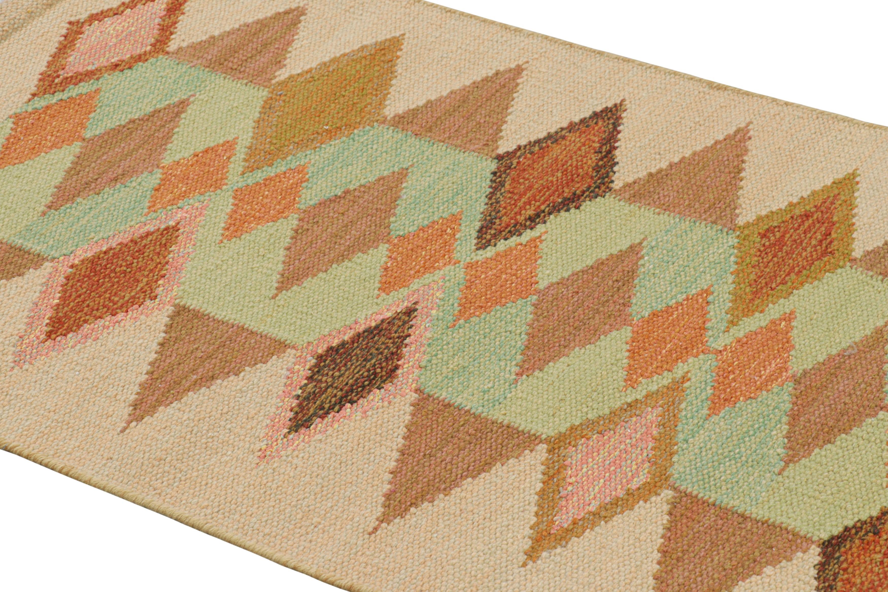 Fabricada con lana tejida a mano, esta alfombra contemporánea de 3x5 es una nueva y emocionante incorporación a la colección de alfombras escandinavas de Rug & Kilim: una reinvención contemporánea del minimalismo sueco y de las alfombras y tejidos