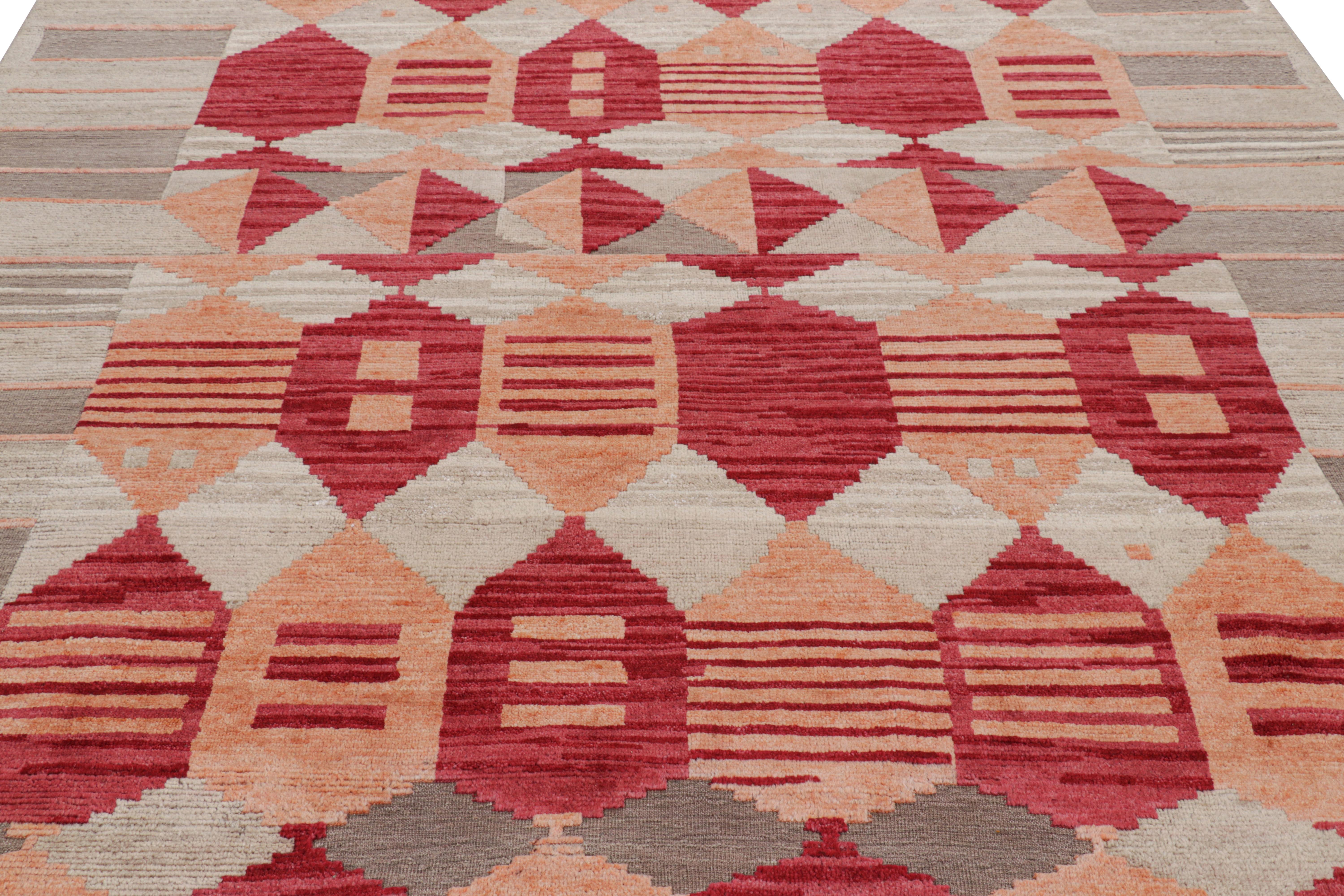 Hand-knotted in wool, this 9x10 Swedish rug from our “High” texture named for its high-and-low approach to Swedish patterns features geometric patterns inspired by Swedish Deco sensibilities of the mid-20th century.  

On the Design: 

Keen eyes