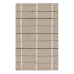 Rug & Kilim’s Scandinavian Style Rug In Beige with Black & White Stripes