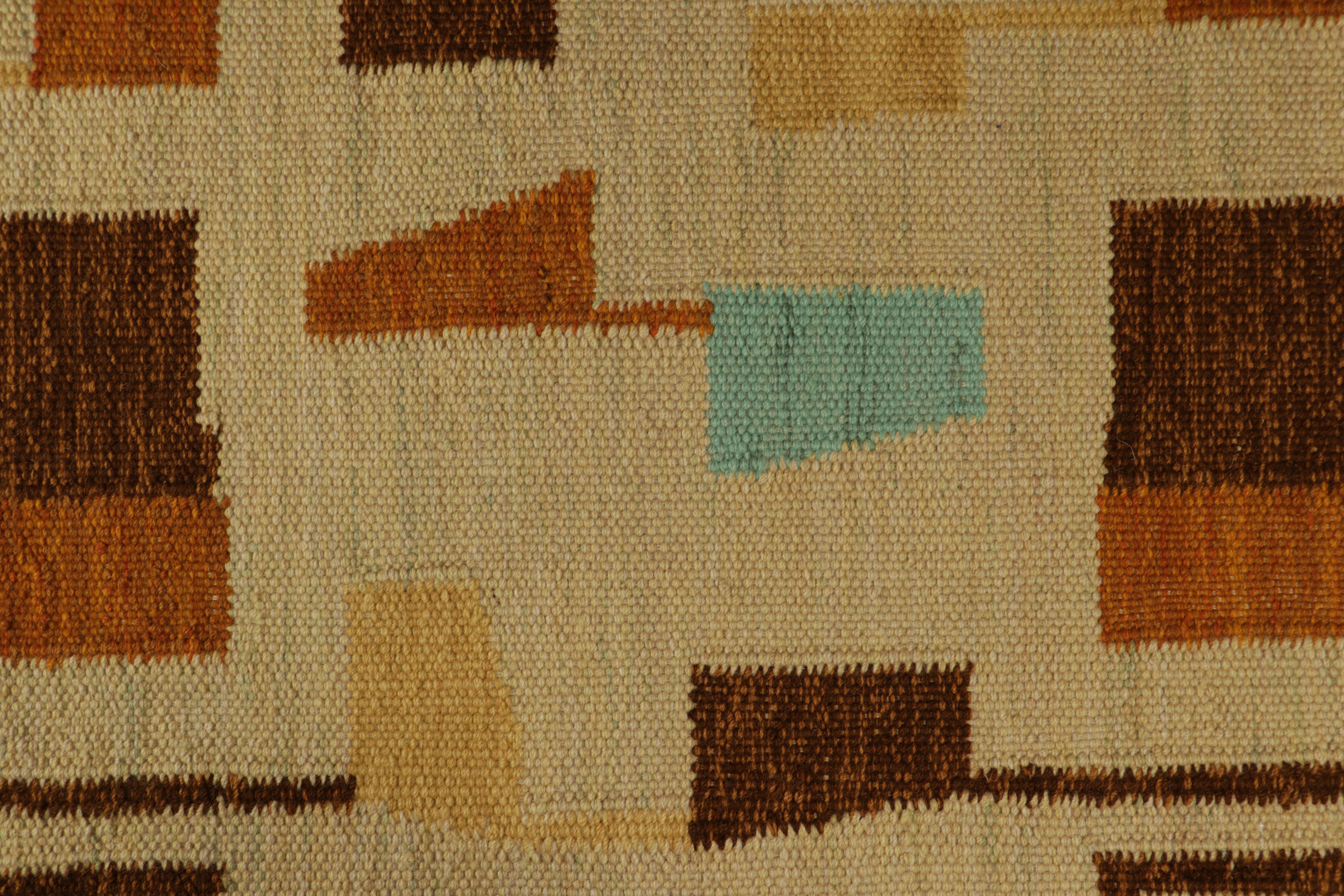 Rug & Kilim’s Scandinavian Style Rug in Beige, with Colorful Geometric Pattern In New Condition For Sale In Long Island City, NY