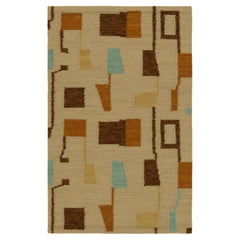 Rug & Kilim’s Scandinavian Style Rug in Beige, with Colorful Geometric Pattern