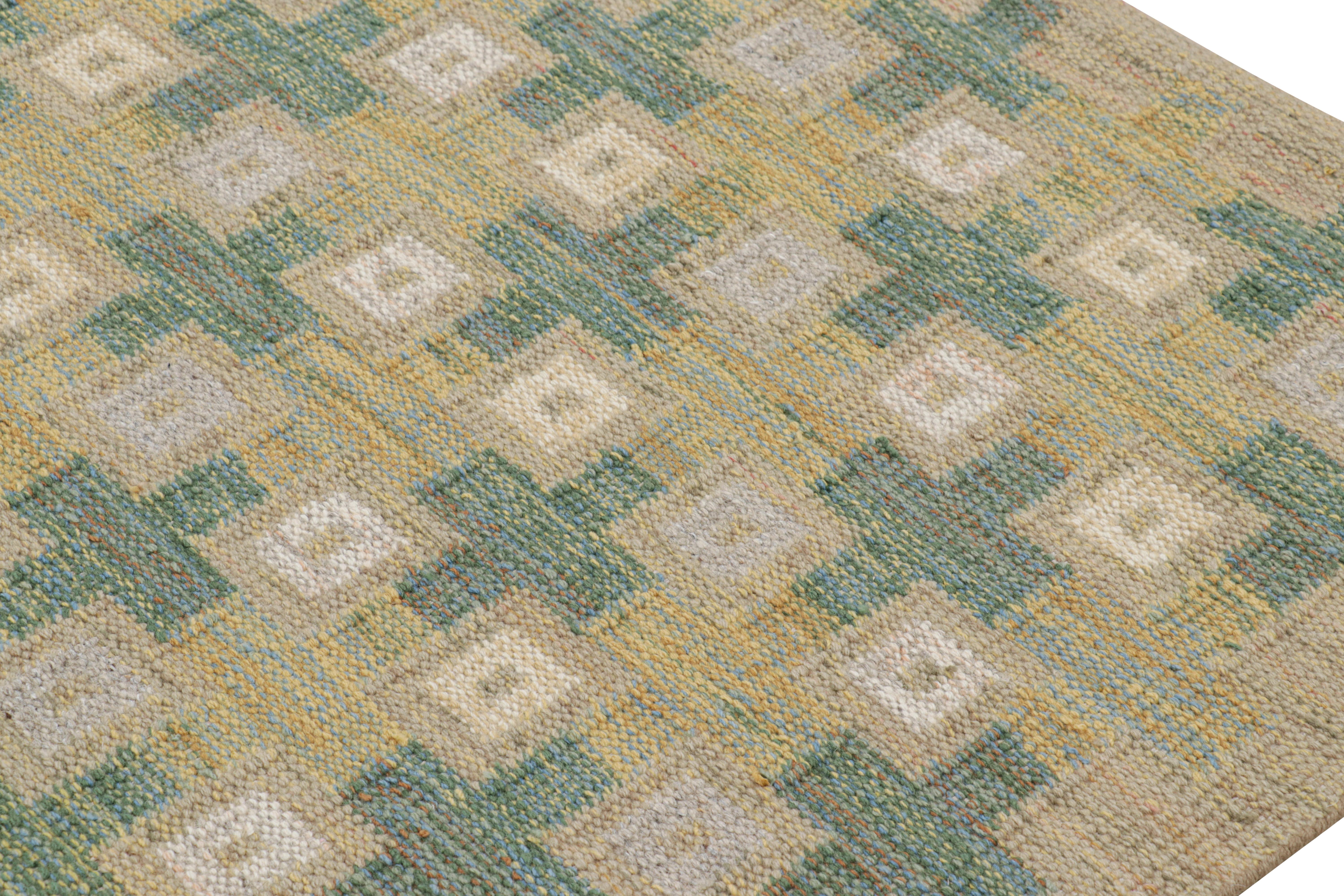 Rug & Kilim’s Scandinavian Style Rug in Beige with Colorful Geometric Patterns In New Condition For Sale In Long Island City, NY