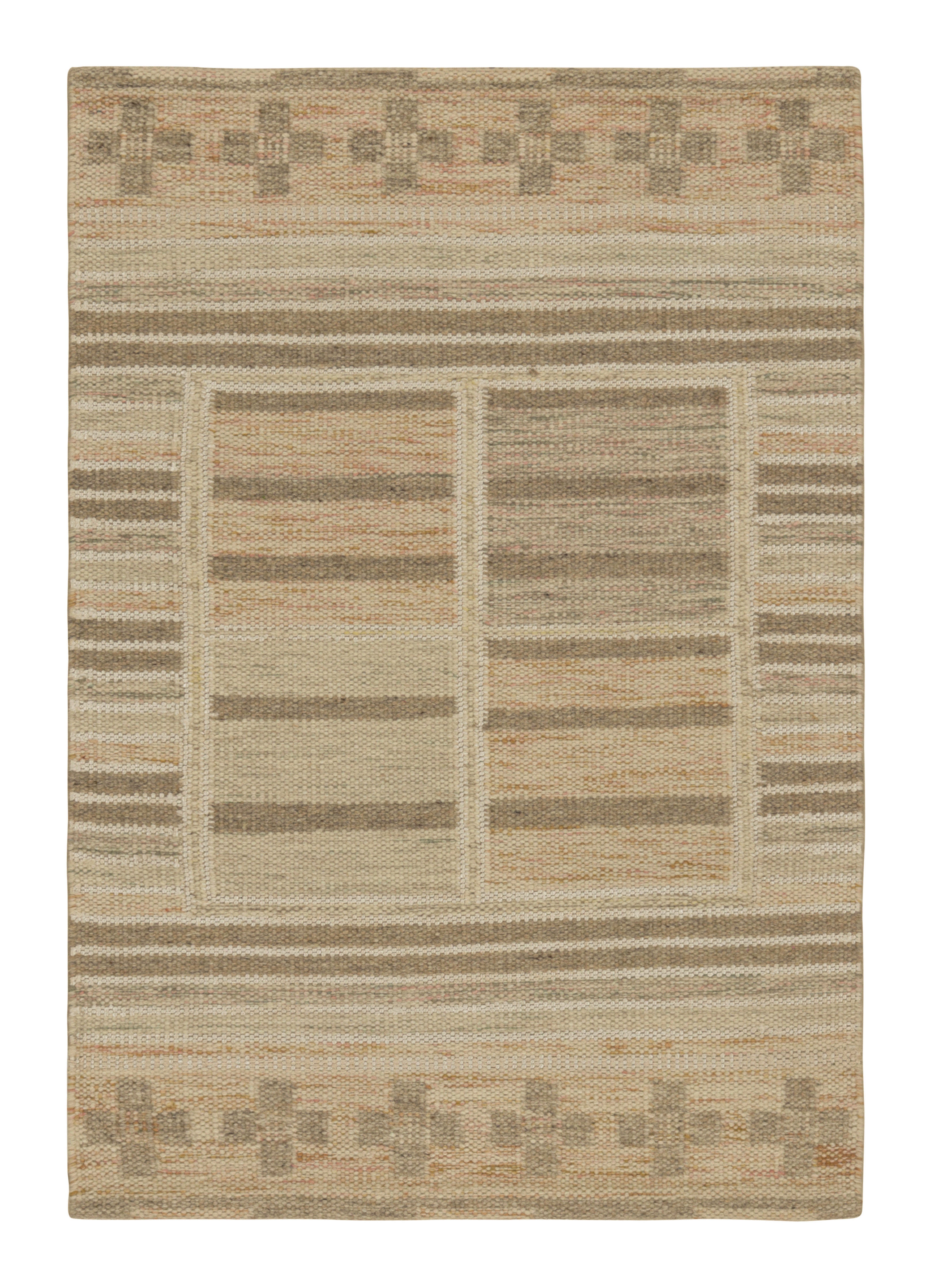 Tappeto in stile scandinavo Rug & Kilim in beige con motivi geometrici colorati