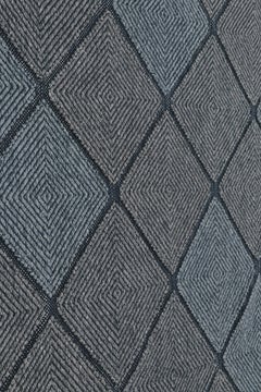 Rug & Kilim’s Scandinavian Style Rug in Black & Blue with Diamond Patterns