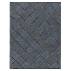 Tapis de style scandinave noir et bleu à motifs de losanges de Rug 
Kilim
