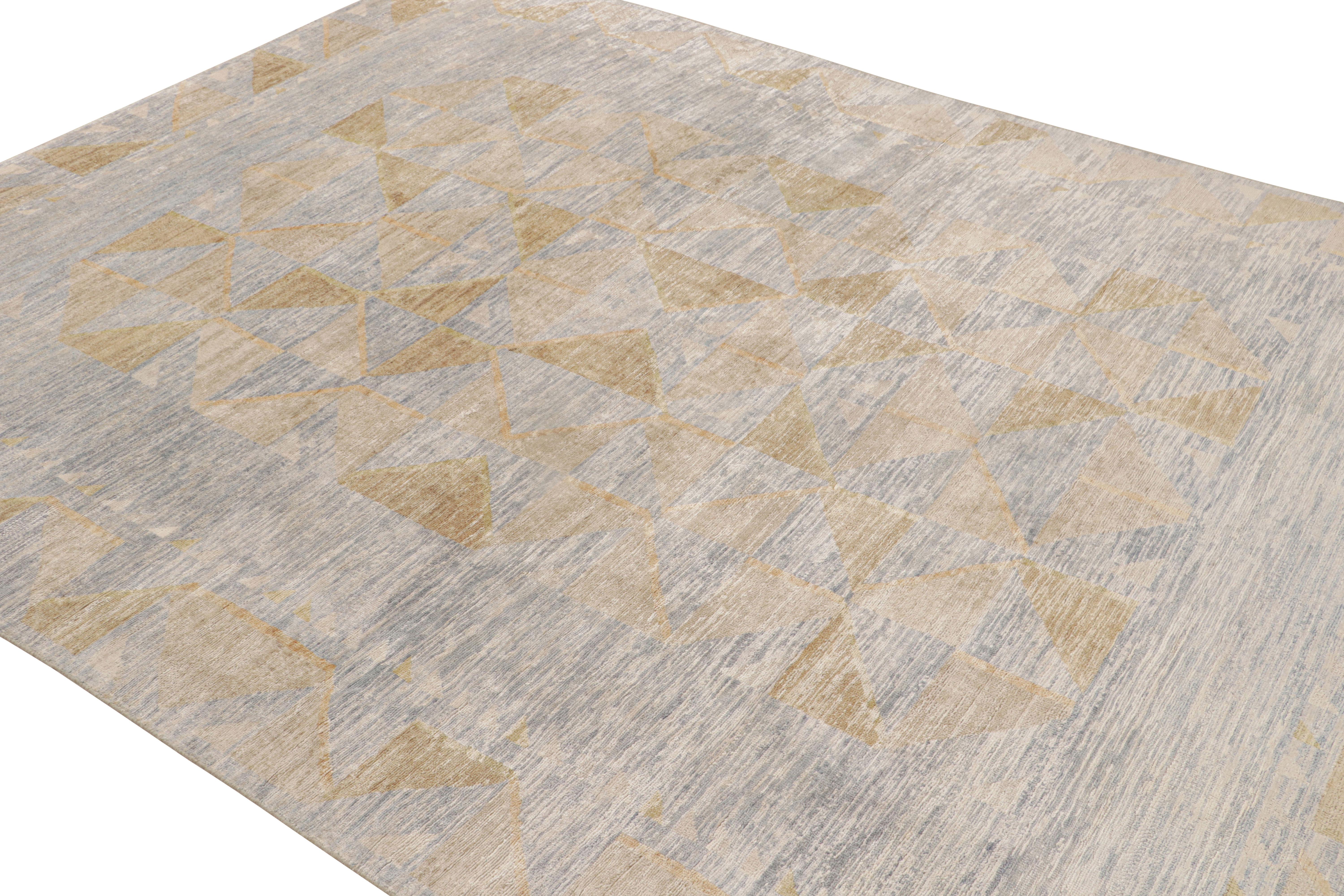 Dieser 9x12 große Teppich aus Wolle und Seide ist handgeknüpft und gehört zur skandinavischen Kollektion von Rug & Kilim. 

Über das Design: 

Bewunderer des Handwerks mögen den Gedanken des schwedischen Minimalismus bewundern, der sich in der