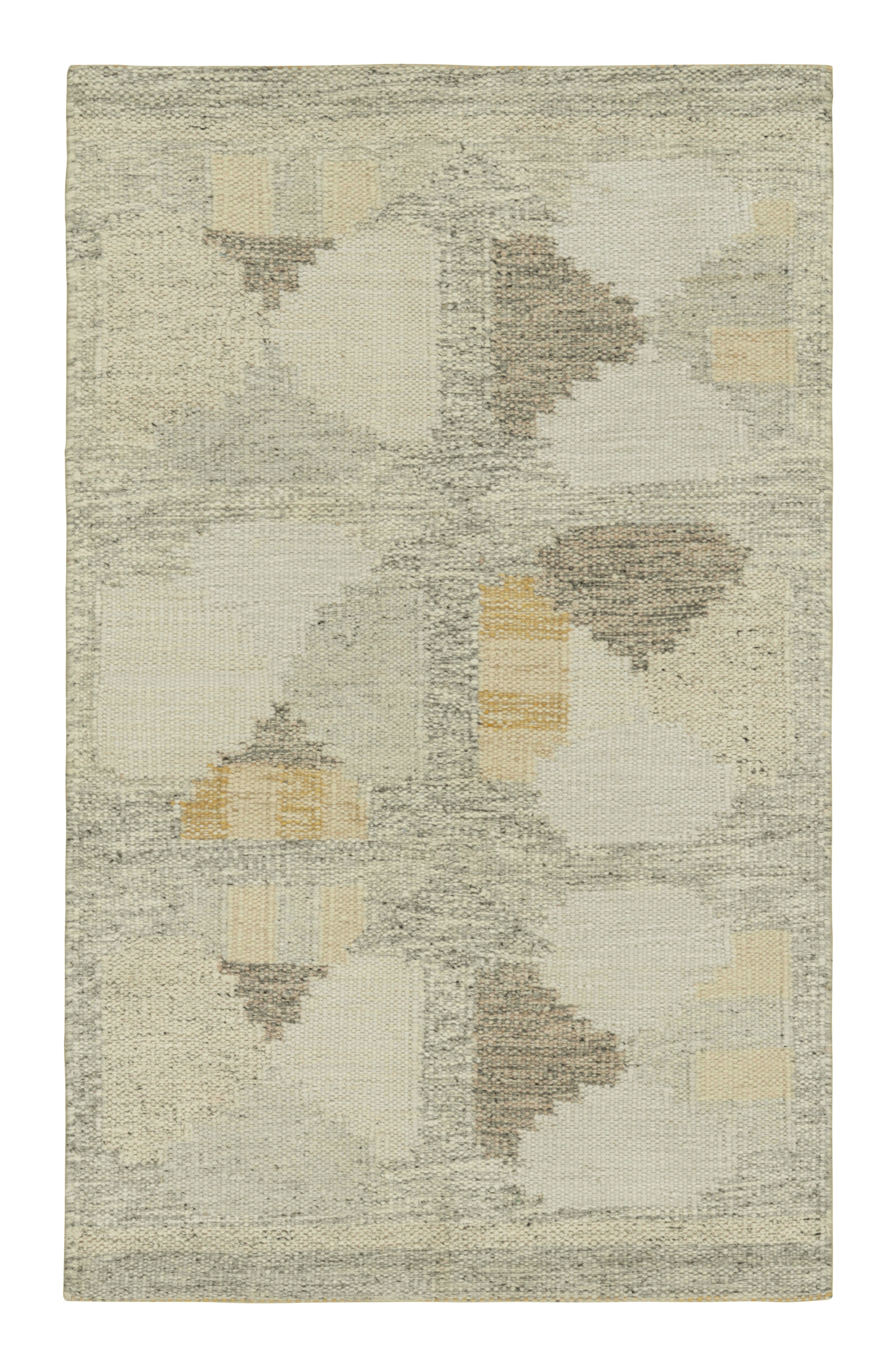 Tappeto in stile scandinavo Rug & Kilim in blu e beige, con motivi geometrici