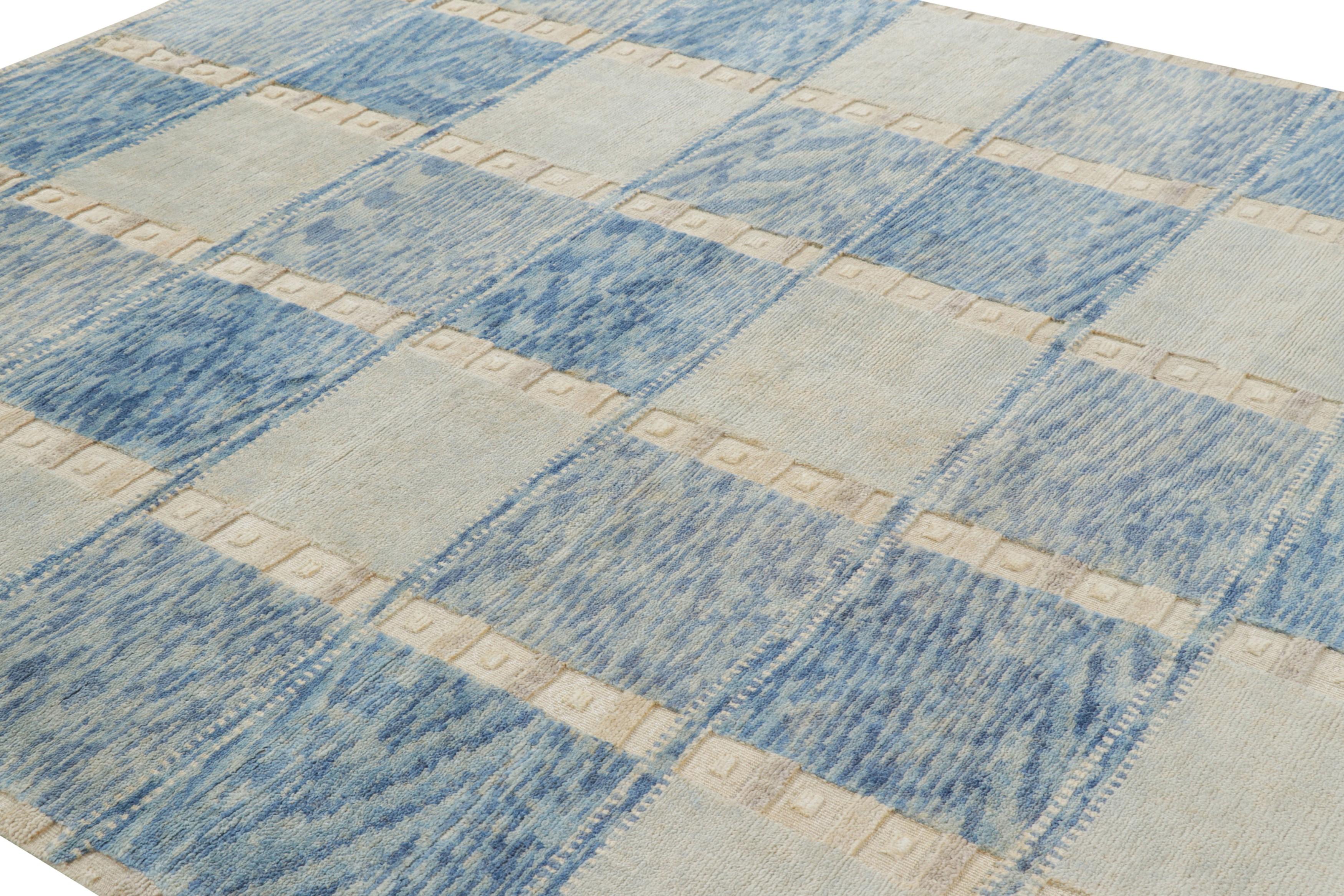 Made with hand-knotted wool, this 8x10 rug is an exciting new addition to Rug & Kilim’s Scandinavian rug collection—a contemporary reimagining of Swedish minimalism and vintage rugs and textiles of Rollakan and Rya traditions.

On the Design: 

This