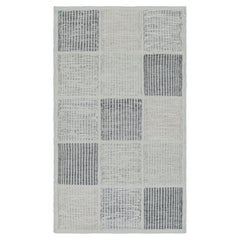 Rug
Kilim
s Teppich im skandinavischen Stil in Blau und Grau mit geometrischen Mustern