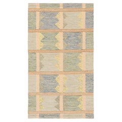 Alfombra de estilo escandinavo Rug & Kilim en azul y verde con motivos geométricos