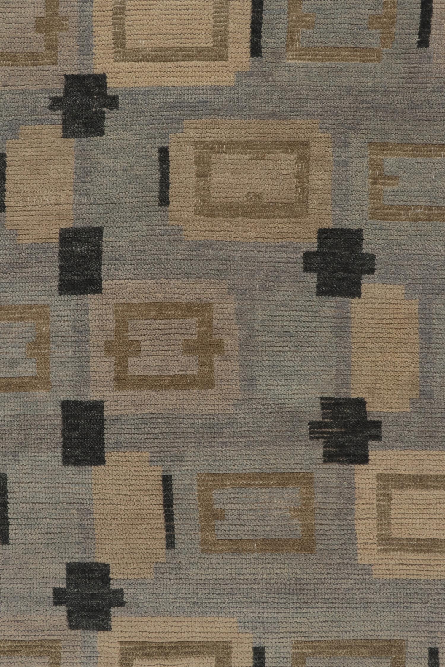 Alfombra de estilo escandinavo de Rug & Kilim en Azul y  Motivos geométricos beige-marrón en Nuevo estado para la venta en Long Island City, NY