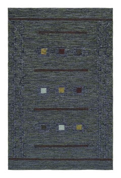 Tapis de style scandinave de Rug & Kilim dans les tons bleus, avec des motifs géométriques
