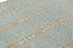 Rug & Kilim’s Scandinavian Style Rug in Blue with Geometric Patterns