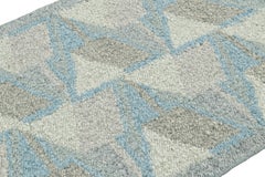 Rug & Kilim's Scandinavian Style Rug in Blue with Geometric Patterns