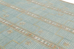 Rug & Kilim’s Scandinavian Style Rug in Blue with Geometric Patterns