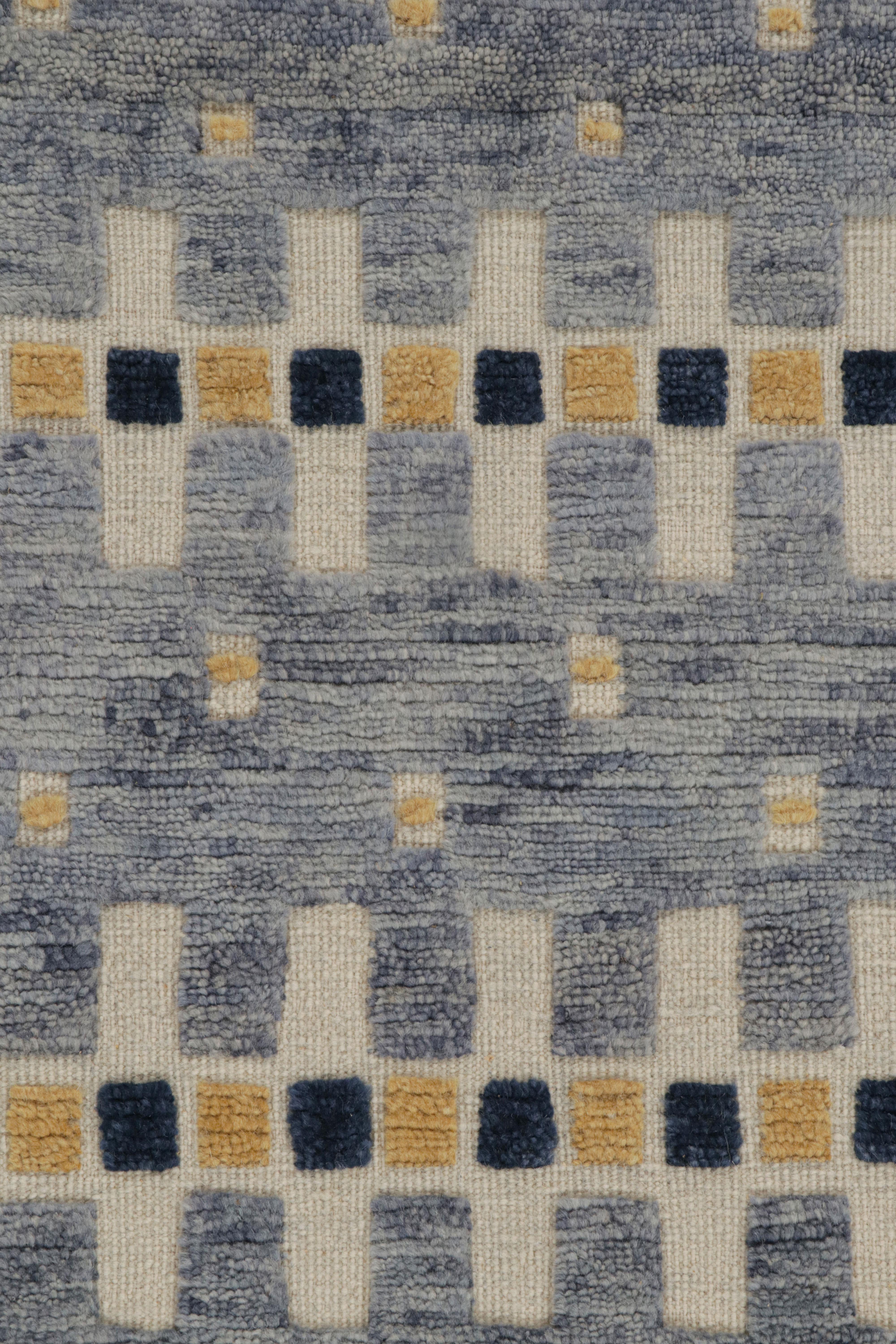 Tapis de style scandinave bleu à motifs géométriques de Rug & Kilim Neuf - En vente à Long Island City, NY