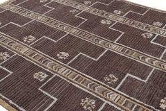 Rug & Kilim’s Scandinavian Style Rug in Brown Geometric Patterns