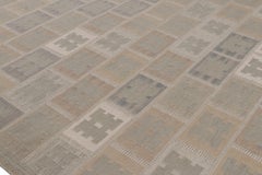 Rug & Kilim’s Scandinavian Style Rug in Brown & Green with Geometric Patterns