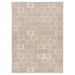 Rug & Kilim’s Scandinavian Style Rug in Brown & Green with Geometric Patterns