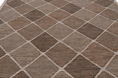 Rug & Kilim’s Scandinavian Style Rug in Brown Tones with Diamond Patterns