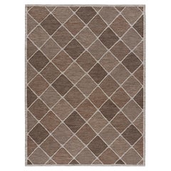 Rug & Kilim's Teppich im skandinavischen Stil in Brown-Tönen mit Rautenmustern